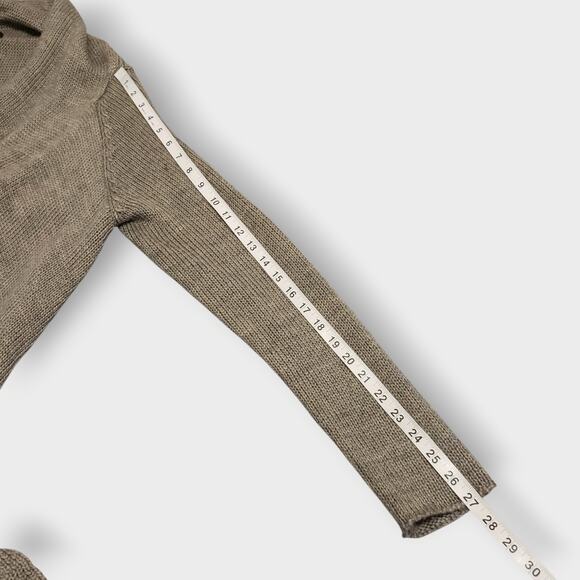 Katherine Barclay Wool Mohair Asymmetric Buckle Shawl Cardigan Brown Sz Large - Picture 12 of 14